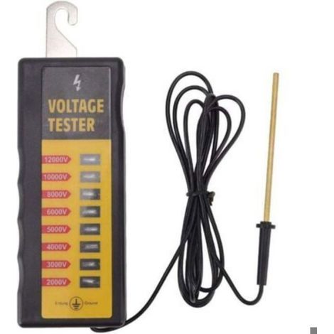 Testeur De Tension De Clôture Électrique - 2000 À 12000 V - 8 Néons - Portable Étanche - Pour Fermes Ranchs Et Clôtures Temporaires - 1 Pièce