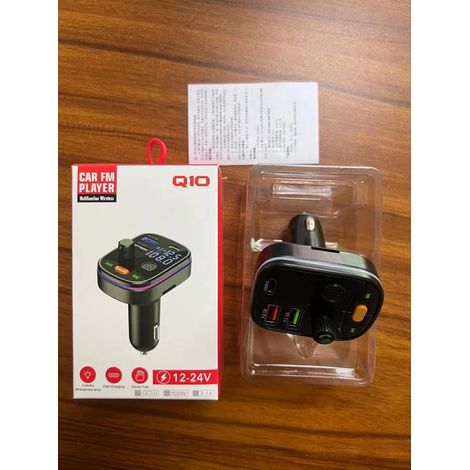 Neuer farbenfroher Bluetooth-Autoradio, multifunktionaler MP3-Player mit Ladegerät, FM-Transmitter – Q10 mit Verpackung (1/3)