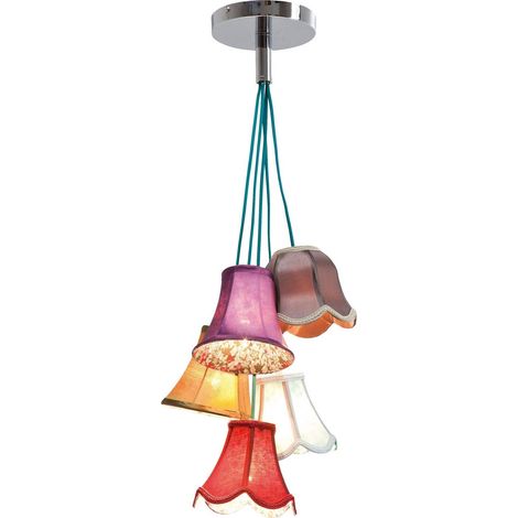 Kare Design Lampadario Saloon Flowers, Multicolore, 92X45X45Cm, 5 Luci, Lampadine Non Incluse (1/4)
