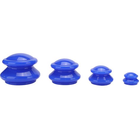 Lot 4 ventouses silicone anti-cellulite, absorbeur d'humidité, aspiration sous vide pour thérapie bien-être et soins corporels. (1/5)