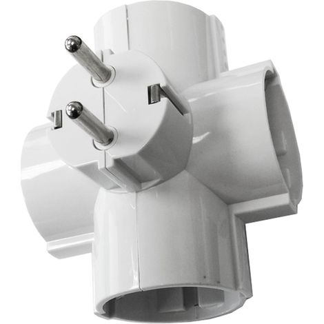 Stecker, 4 Buchsen, T/TL, seitliche Ausgänge, 16A, 250V, 48mm (eingeschweißt)  40066