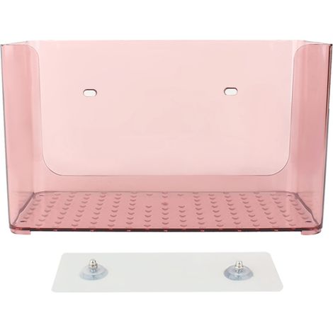 Boîte De Rangement Cosmétique - Support Mural Transparent Rouge - Organisateur Salle De Bain Imperméable Sans Perçage - 1 Pièce (1/5)