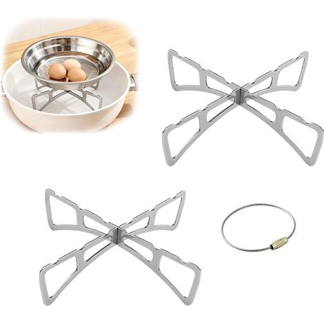 (2 pièces) Grille de cuisson, panier vapeur en acier inoxydable, grille vapeur amovible, pour la cuisson, la cuisson à la vapeur et le refroidissement, grille vapeur portable pour le camping en plein