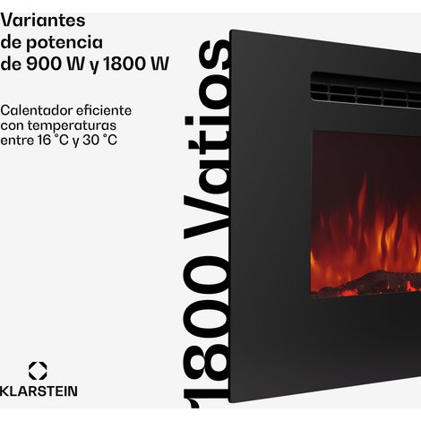 Klarstein Chimenea eléctrica de pared Galeras 178 1800W LED