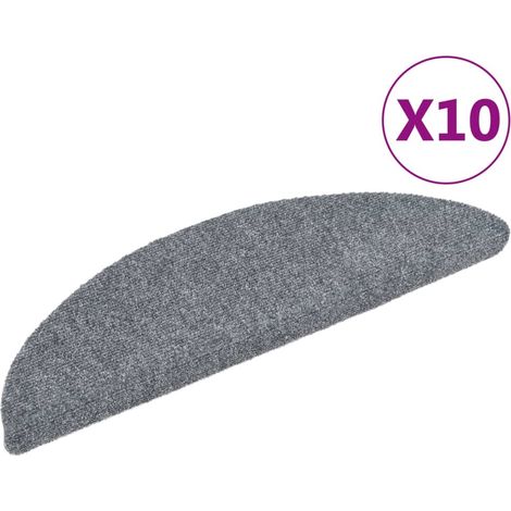 INLIFE Tapis autoadhésifs de marches 10 pcs Gris clair 56x17x3 cm (1/5)