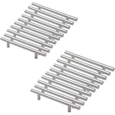 20 Silberne Küchengriffe, Hohle Gebürstete Schrankgriffe, Türgriffe aus Edelstahl, mit Schrauben, Bohrabstand 128mm, für Schrank Schublade Schranktür