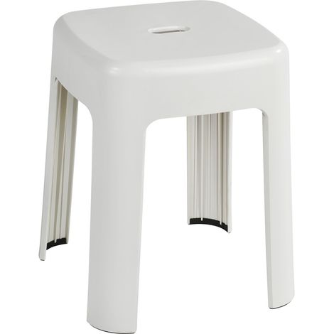 Wenko – Tabouret de douche antidérapant 250 kg – Dimensions 37 x 45,5 x 37 cm – Plastique robuste – Idéal pour salle de bain moderne
