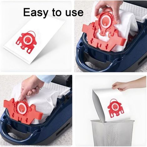 Sacs Airclean - FJM - Pour Aspirateurs Miele Complete C1 Compact C1 C2 S6 S4 S700 S500 S300 S200 - 12 Pièces Avec 4 Filtres (1/4)