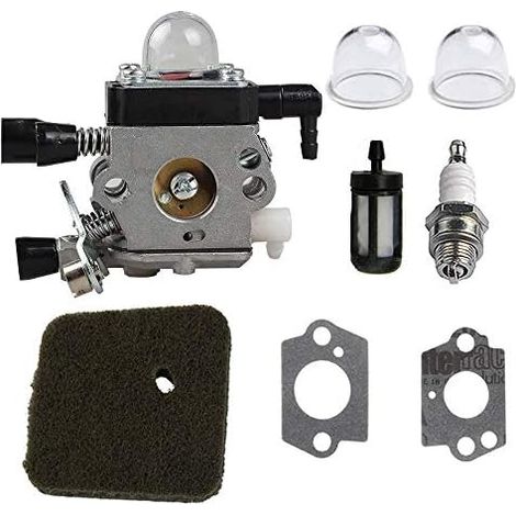C1Q-S186 Filter Vergaser Luftfilter Kraftstoff Zündkerze Tuning Kit Kompatibel mit STIHL FS38 HL45 HS45 KM55 FC55 FS45 FS46 FS46C FS55 FS55R FS55RC FS45C FS45L FS55C Rasentrimmer Unkrautvernichter