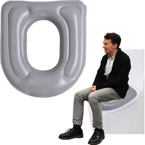 (gris) Coussin de Siège de Toilette Gonflable,Coussin Gonflable pour siège de Toilettes,housse de siège de toilette,Coussin de siège de toilette,Convi (1/5)
