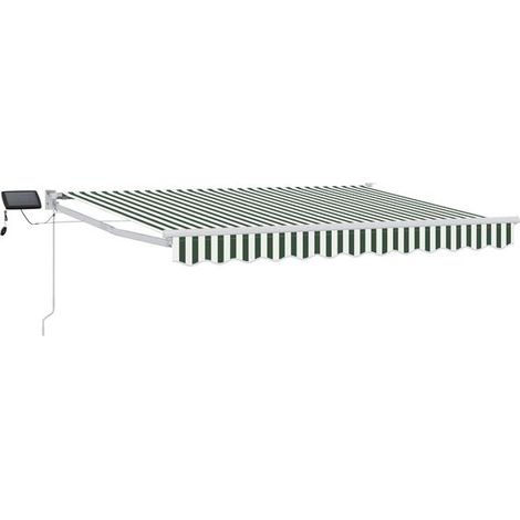 Persiennes rétractables manuellement avec éclairage LED bicolore vert et blanc, 3 x 2,5 mètres (1/5)