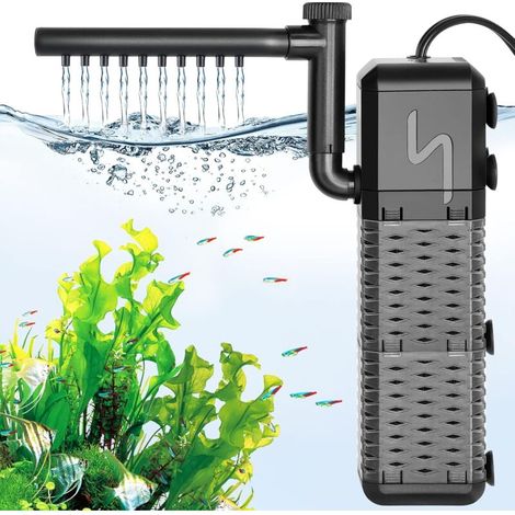 Filtro per acquario regolabile con pompa da 800 L/h, filtro interno ultra silenzioso, adatto per acquari fino a 250 L (9 W) - AquaForge (1/5)