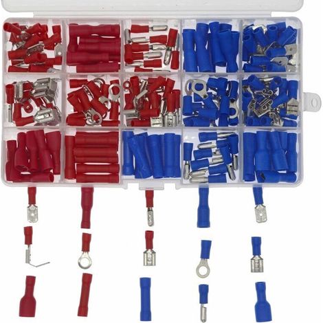 200 Connecteurs électriques, Connecteurs de Cosses à Sertir pour Câbles Métalliques Isolés (1/4)