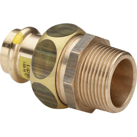 Raccord à vis avec SC Profipress G 2654 pour gaz en laiton rouge 15 mm x R1/2