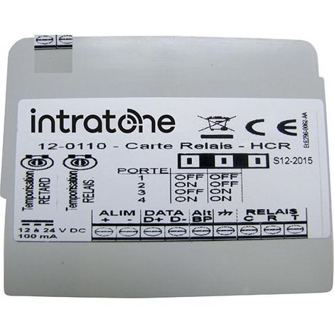 Carte relais pour centrale INTRATONE 12-0110 1 porte 100 noms - COGELEC