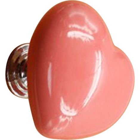 Bouton-poussoir de toilette en forme de cœur, poignée de meuble simple, bouton massif en forme de cœur, plaqué or rose. (1/5)
