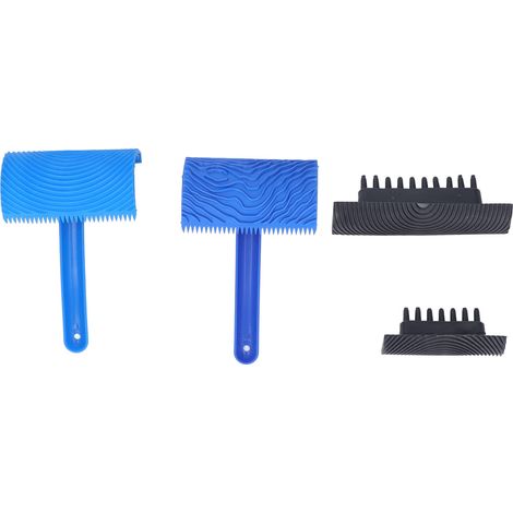 Kit de Peinture Effet Bois, 4 Rouleaux en Caoutchouc Souple avec Poignée pour Décor Mural et Intérieur (1/5)