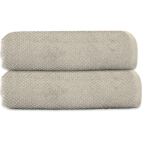 Lot 2 serviettes de bain 70x140 coton éponge (1/3)