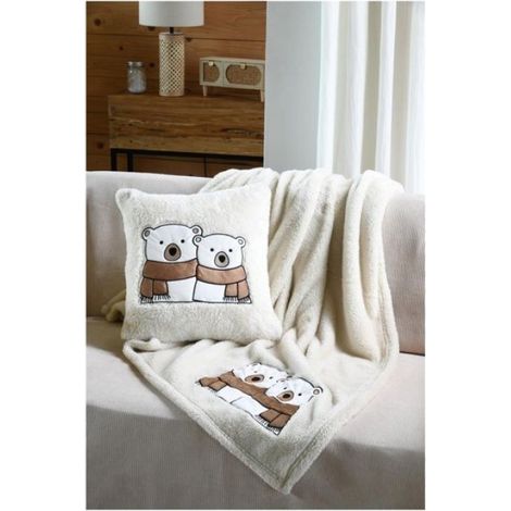Plaid a poils doux 130 x 150 cm Ourson (1/3)