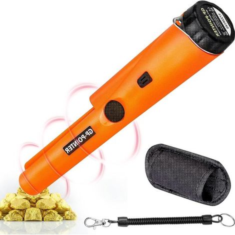 Detector de metales portátil IP66 resistente al agua, puntero de metales profesional con indicador LED integrado, escaneo 360° funda monedas oro (1/5)