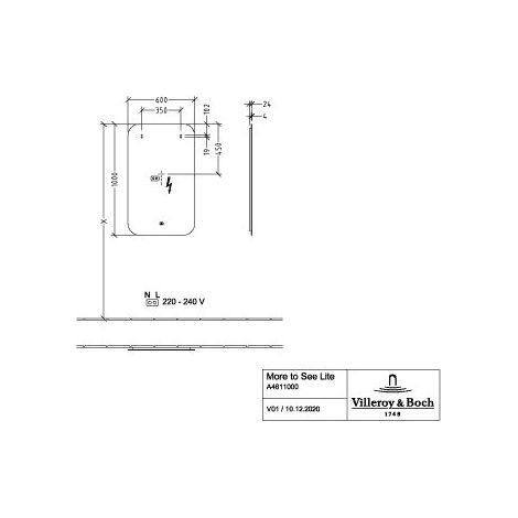 Villeroy & Boch A4791000 Miroir More to See Lite A47910