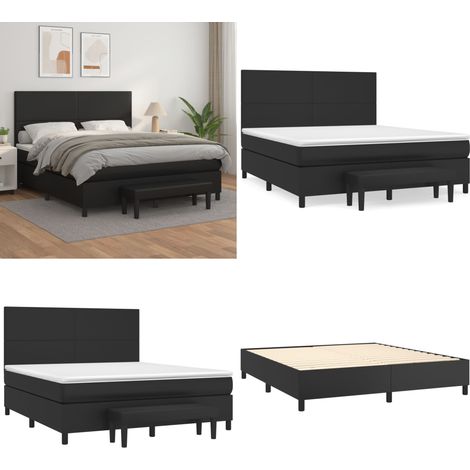 Sommier à lattes de lit avec matelas Noir 160x200 cm - Sommier noir - Matelas ensaché (1/5)