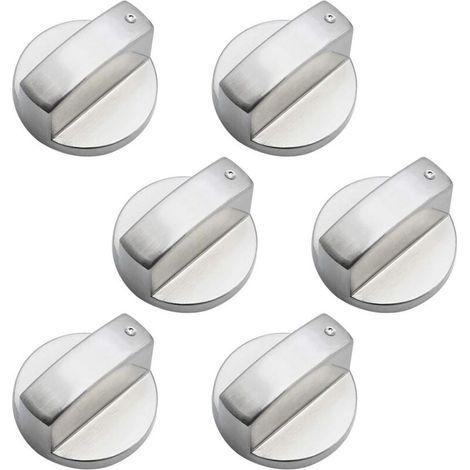 6pcs Universal Metal Control Knobs, Gas Stove Knob, 6mm Universal Control Knobs, Stove Knob for Gas Stove, Cooker, Oven, Hob (1/4)