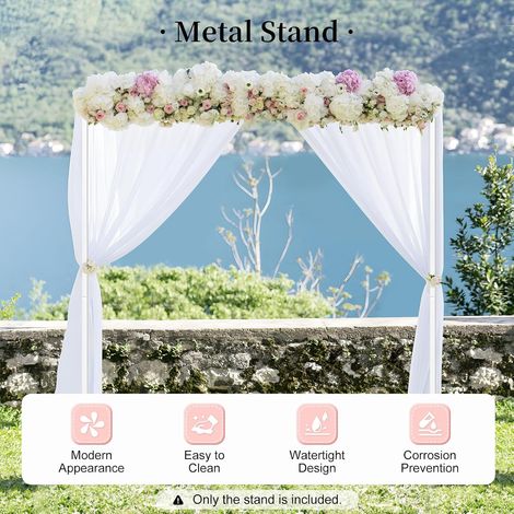 WANLECY Arche de mariage décorative en métal de 2 × 2 mètres Arche carrée, blanche (1/5)