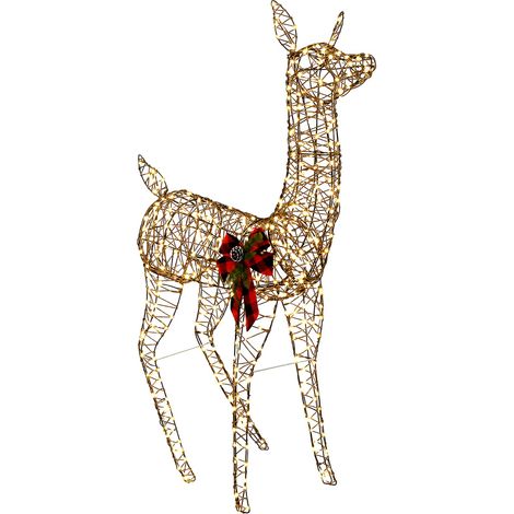 Reno Navideño 3D LOVIISA 200 LED Blanco Cálido 96 x 40 x 140 cm vidaXL (1/5)
