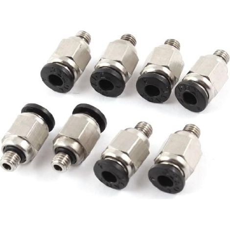 8 Pièces Joint Adaptateur Raccord Rapide Filetage Mâle vers 5mm/4mm Tube Pneumatique
