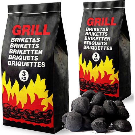Paquet de briquettes pour barbecue Sac de charbon de bois BBQ Grill - Quantité au choix 6 à 21kg 9kg