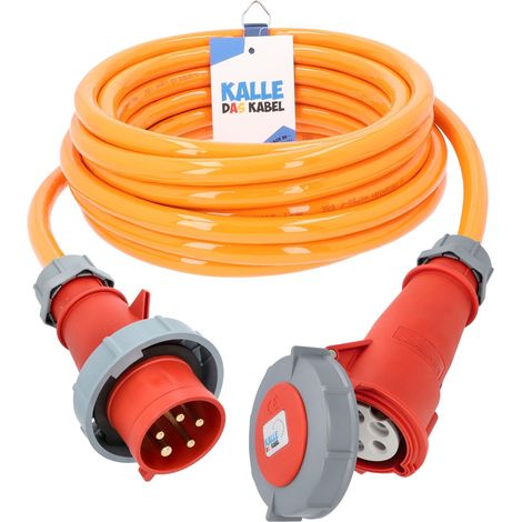 Kalle Verlängerungskabel CEE 400V 32A 6,0mm² Extreme Signal Orange Aquasafe IP67 40 Meter