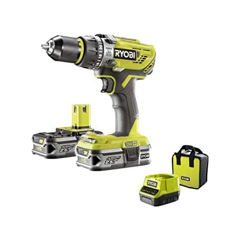 Ryobi R18PD3-0 Bohrschrauber-Schlagbatterie 18V 50Nm Kit 2x2,5 Ah (1/2)