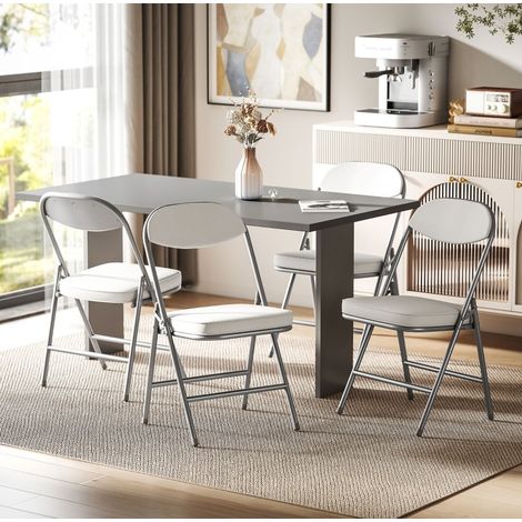 Klappstuhl 4er Set gepolstert faltbar Metall 120 kg OKMYHOME (1/4)