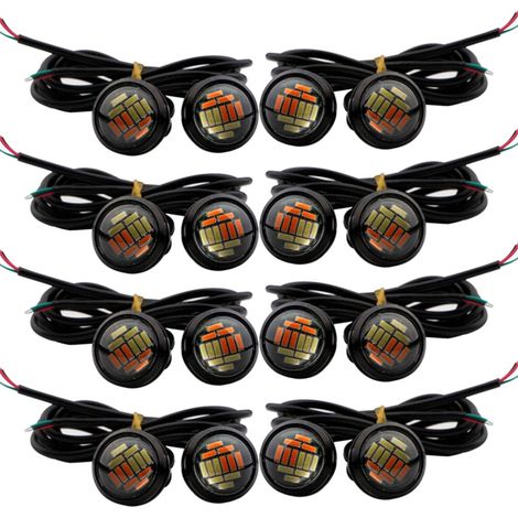 16 Stück zweifarbige Switchback 4014 12V 23mm 4014 LED-Tagfahrlicht