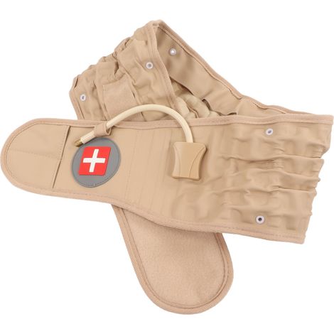Ceinture de décompression dorsale gonflable, fonction de traction, matériau TPU, soutien lombaire, kaki argenté, taille L (1/5)
