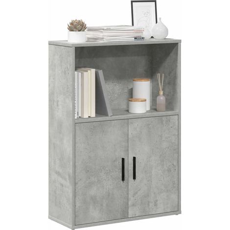 Bücherregal Betongrau 60x24x85 cm Holzwerkstoff