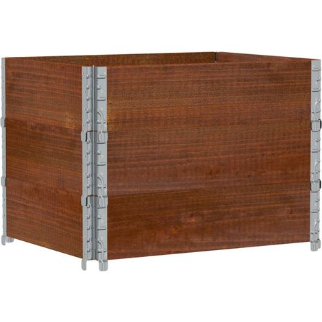 Vassoio per fioriera aiuola rialzata piante fiori terrazza giardino 80 x 60 cm legno massello di pino marrone 020037883