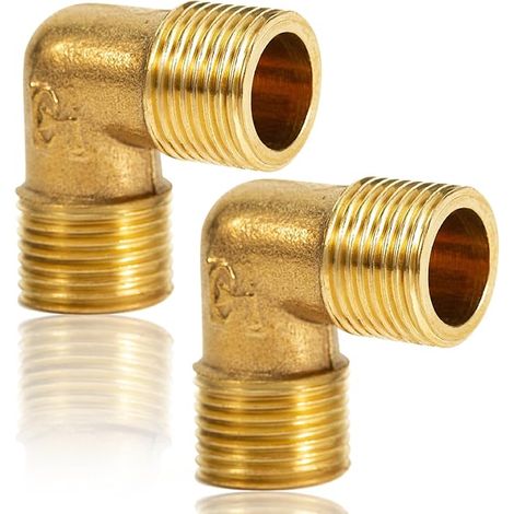 2 x Brass Winches 90 Degree 1/2" AG to 1/2" AG 90° Elbow Brass (1/5)