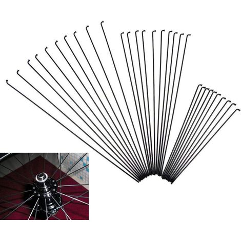 Accessori per biciclette per raggi per biciclette in acciaio inossidabile da 10 pezzi (nero, dimensioni: 286 mm, 10 pezzi) (1/5)