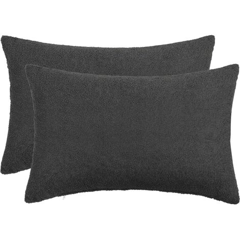Federa 2 pcs HEERLEN Grigio Scuro 40 x 60 cm Bouclé vidaXL