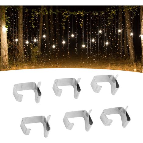 Edelstahlhaken für Lichterketten, Clips für Girlanden im Außenbereich, dekorative Clips für Weihnachtsgirlanden, geeignet für festliche Lichtdekorationen, große Größe. (1/5)