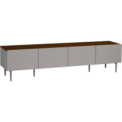 sweeek - TV-Möbel aus Metall und Holzdekor, 4 Türen, B 180 cm