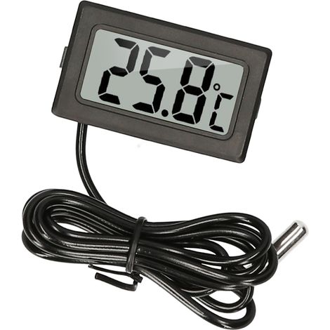 Thermomètre d'aquarium numérique LCD, mesureur de température pour poissonnerie avec sonde NTC étanche -50°C à 110°C, pour frigo, bac marin, terrarium, incubateur et serre (1/4)
