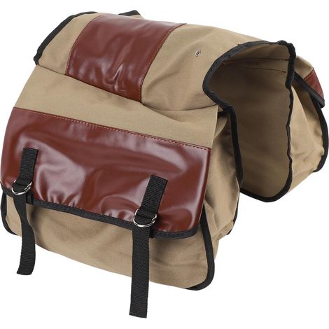Sacoches de Moto – Sac à Bagages étanche et en Cuir PU pour Motards, Idéal pour Les Voyages, Les Déplacements Domicile-Travail et Le Cyclisme, Placement Double Face avec Stockage Haute (Brown) (1/5)