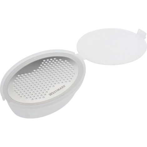Râpe à Muscade, Avec Bac Collecteur et Protège-Lame, Ovale, Plastique/Acier Inoxydable, Blanc/Argent, 14442260 (1/4)