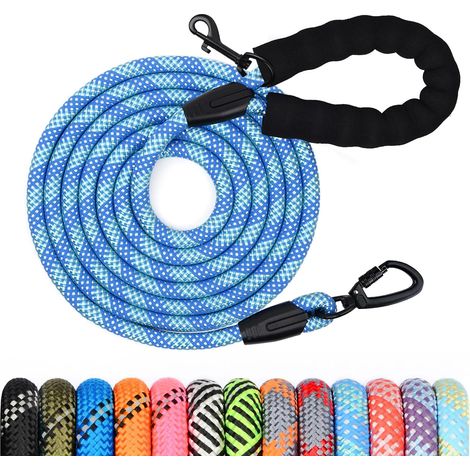 1 - Longe pour Chien - Laisse de Dressage - Poignée Rembourrée et Crochet Verrouillable - Pour Petits Moyens et Grands Chiens - Noir - 5M (1/5)