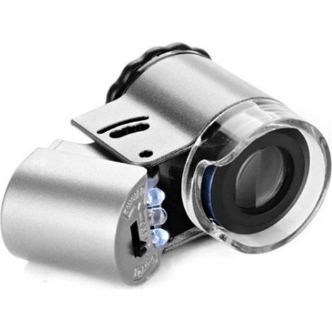Microscopio portátil de alta definición 50x para tasar joyas, con lámpara LED de detección de dinero y mini lupa de gran aumento. (1/5)