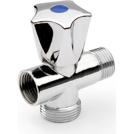 Robinet en laiton chromé pour branchement lave-linge, poignée plastique APM 2490.01520 Chromé (1/2)