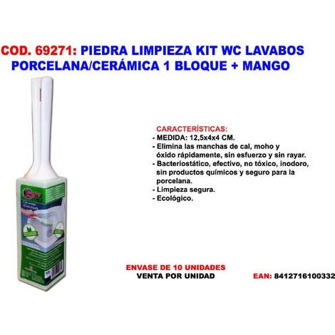 piedra limpieza kit wc lavabos porcelana-ceramica 1 bloque+mango